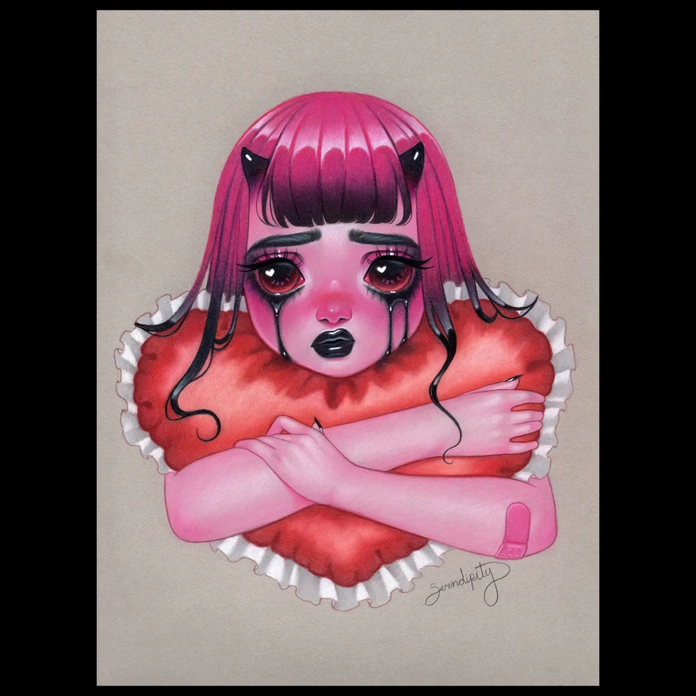 Demonita Original 8.5x11” colored pencil illustration